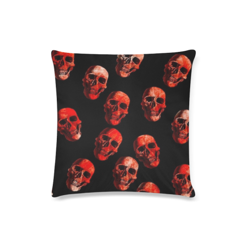 skulls red Custom Zippered Pillow Case 16"x16"(Twin Sides)