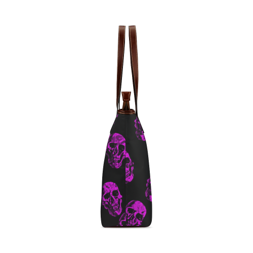 purple skulls Shoulder Tote Bag (Model 1646)