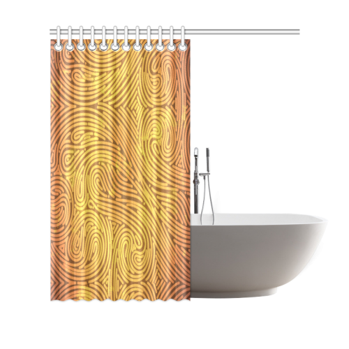 gold leaf abstract pattern Shower Curtain 69"x70"