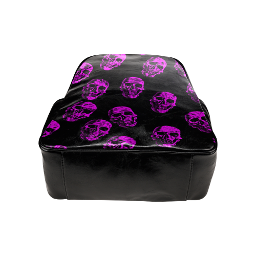 purple skulls Multi-Pockets Backpack (Model 1636)