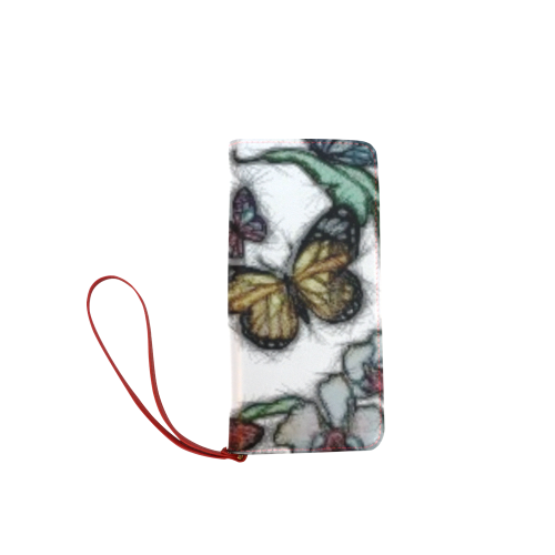Butterflies and Flowers Women's Clutch Wallet (Model 1637)