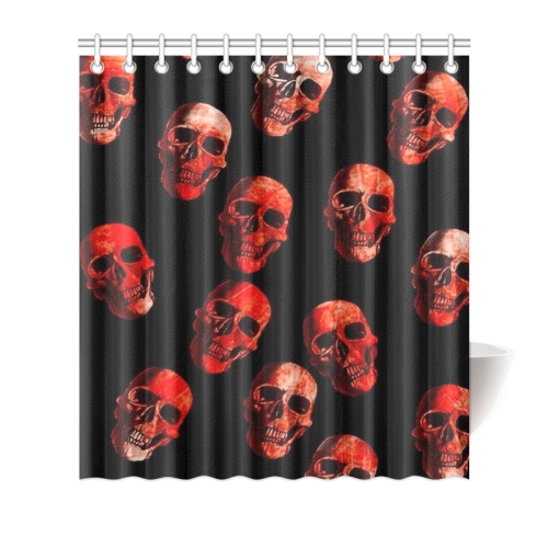 skulls red Shower Curtain 66"x72"
