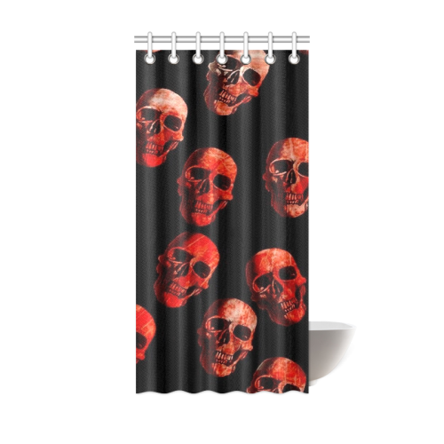 skulls red Shower Curtain 36"x72"