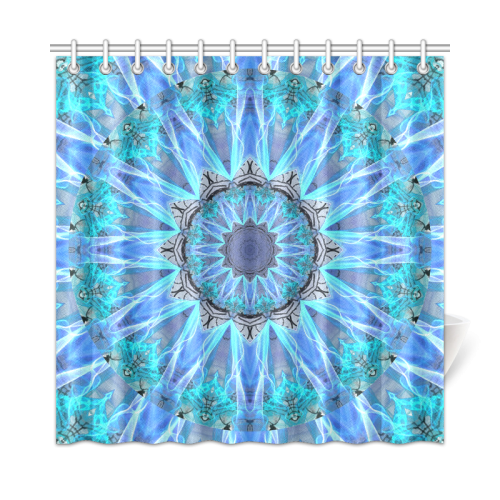 Sapphire Ice Flame Light Shower Curtain 72"x72"