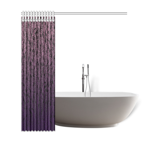 pink purple ombre feather pattern black Shower Curtain 69"x72"