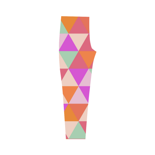 Orange Geometric Triangle Pattern Capri Legging (Model L02)