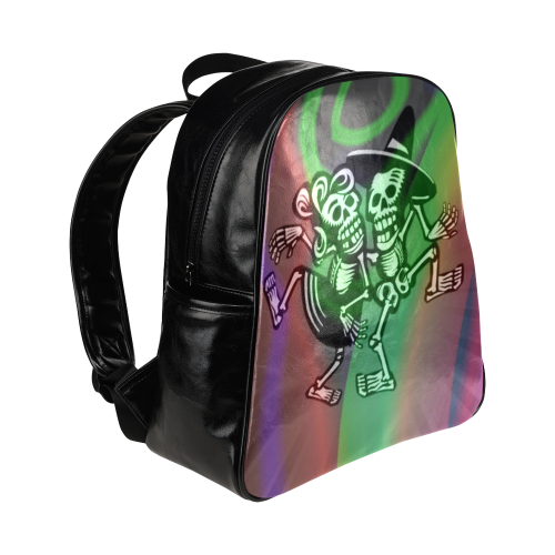 lets dance - Skulls colorful Multi-Pockets Backpack (Model 1636)