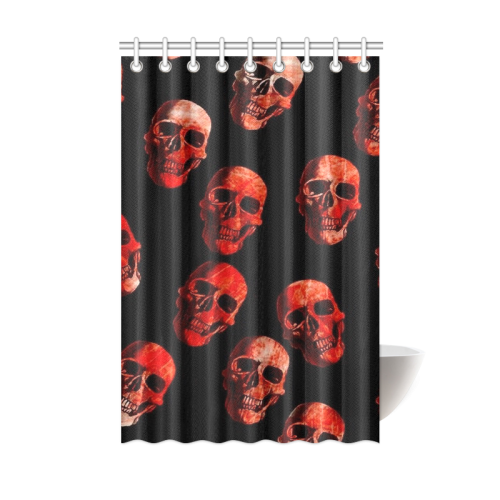 skulls red Shower Curtain 48"x72"