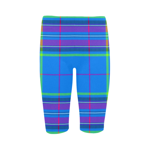 TARTAN-BLUE Hestia Cropped Leggings (Model L03)