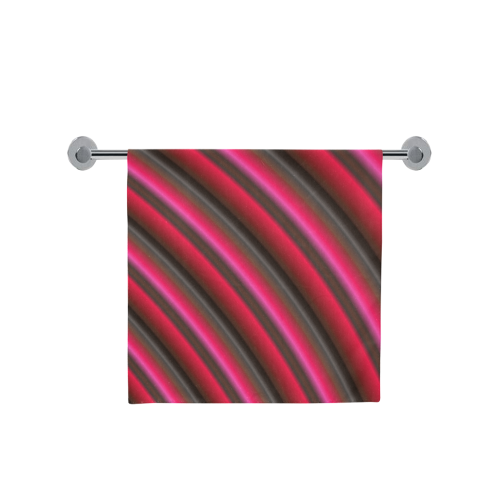 Rose Red Gradient Stripes Bath Towel 30"x56"