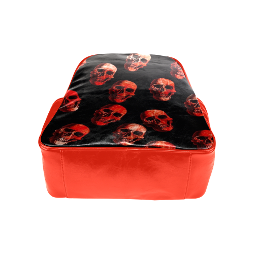 skulls red Multi-Pockets Backpack (Model 1636)