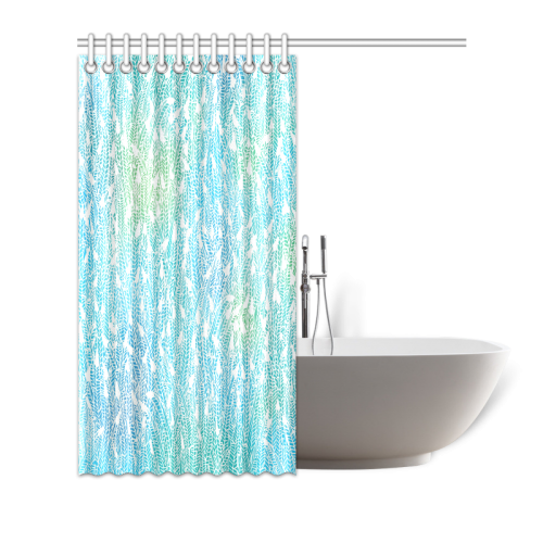 blue white feather pattern Shower Curtain 72"x72"