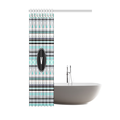 Borders Monogram V Shower Curtain 48"x72"