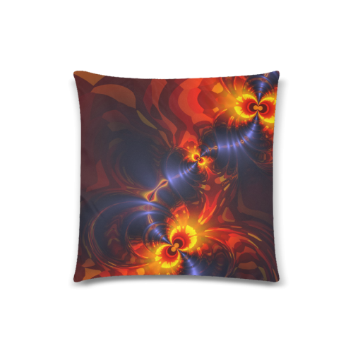 Butterfly Eyes, Abstract Violet Gold Wings Custom Zippered Pillow Case 18"x18"(Twin Sides)