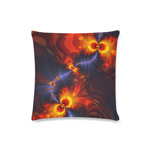Butterfly Eyes, Abstract Violet Gold Wings Custom Zippered Pillow Case 16"x16"(Twin Sides)