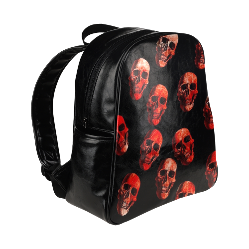 skulls red Multi-Pockets Backpack (Model 1636)