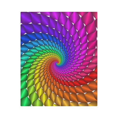 Psychedelic Rainbow Spiral Duvet Cover 86"x70" ( All-over-print)