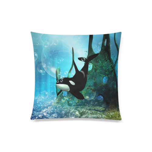 Wonderful Orca Custom Zippered Pillow Case 20"x20"(Twin Sides)