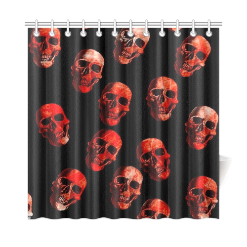 skulls red Shower Curtain 72"x72"