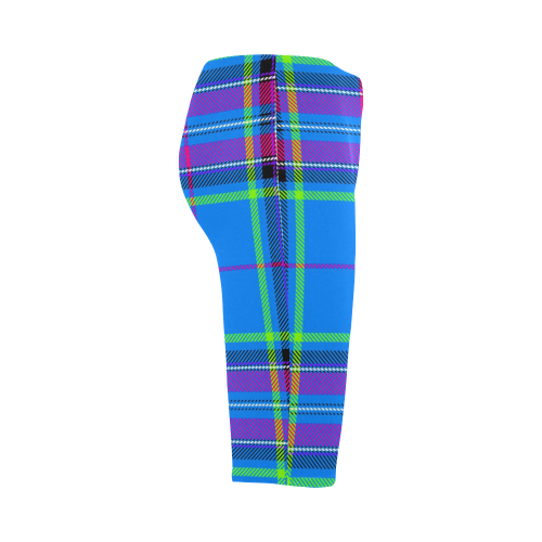 TARTAN-BLUE Hestia Cropped Leggings (Model L03)