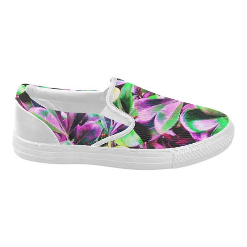 Foliage #3 - Jera Nour Women's Slip-on Canvas Shoes (Model 019)