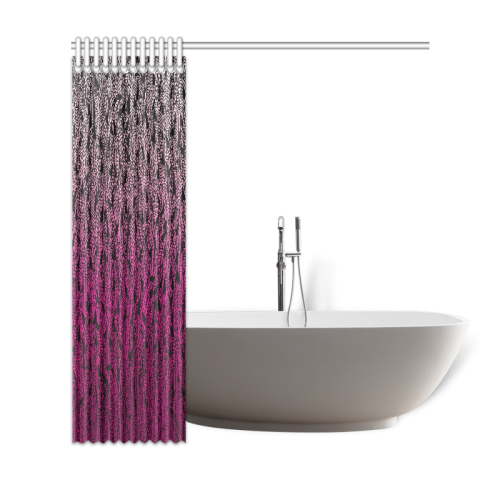 pink ombre feathers pattern black Shower Curtain 69"x72"