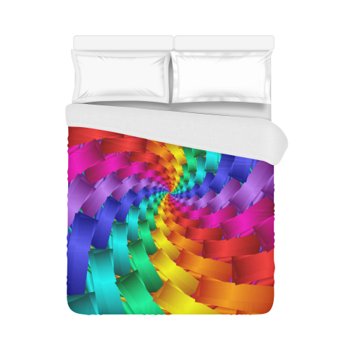 Psychedlelic Rainbow Spiral Duvet Cover 86"x70" ( All-over-print)