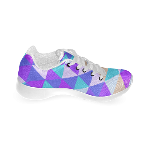 Purple Geometric Triangle Pattern Women’s Running Shoes (Model 020)