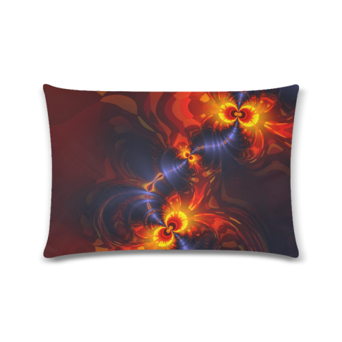 Butterfly Eyes, Abstract Violet Gold Wings Custom Rectangle Pillow Case 16"x24" (one side)