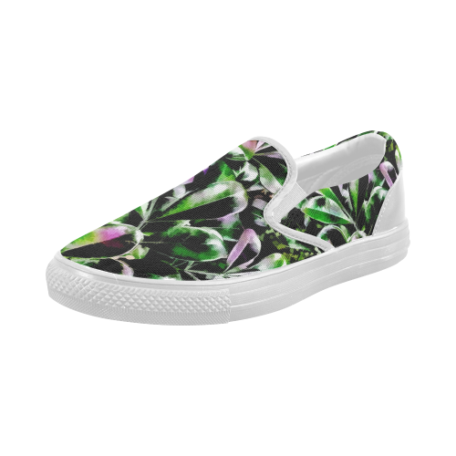 Foliage #6 - Jera Nour Women's Slip-on Canvas Shoes (Model 019)