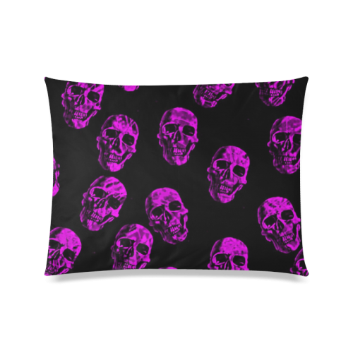 purple skulls Custom Zippered Pillow Case 20"x26"(Twin Sides)