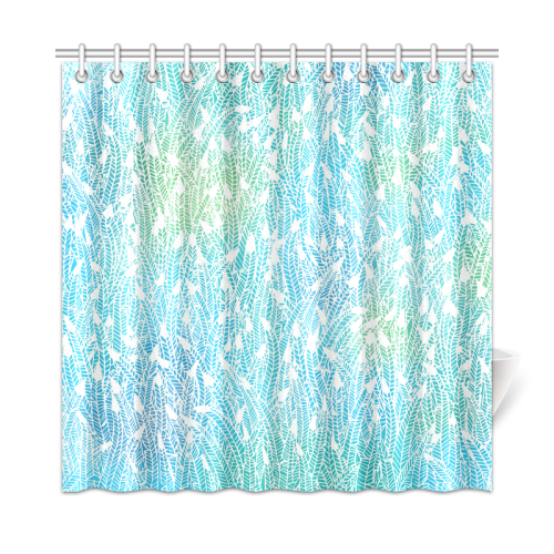 blue white feather pattern Shower Curtain 72"x72"