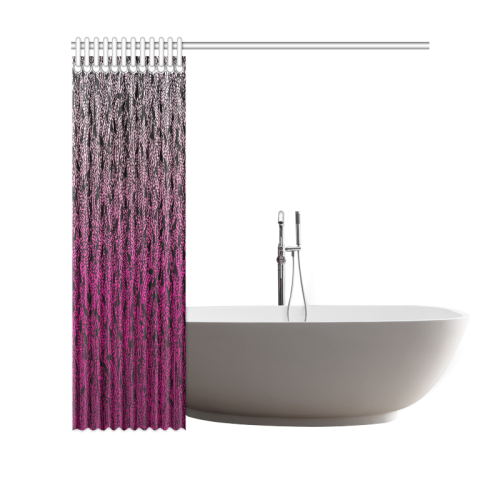 pink ombre feathers pattern black Shower Curtain 69"x70"