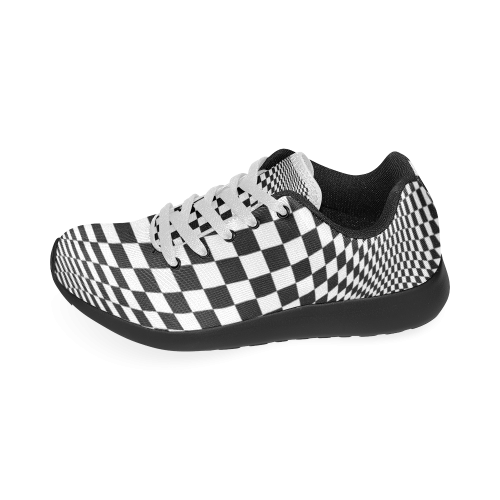 Optical Illusion Checkers Chequers Men’s Running Shoes (Model 020)