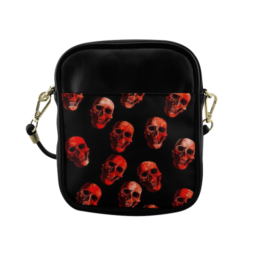 skulls red Sling Bag (Model 1627)