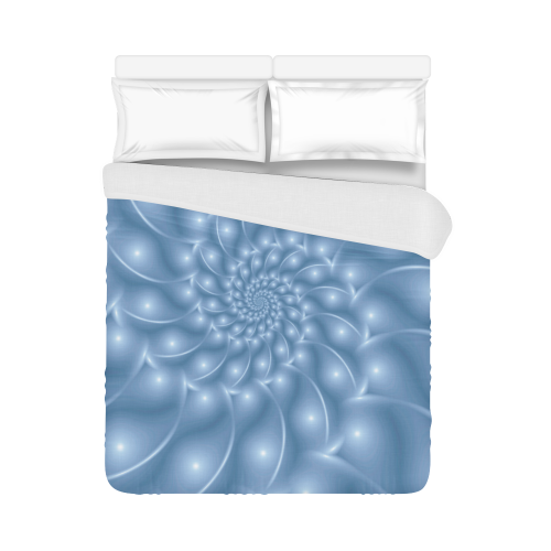 Pastel Blue Spiral Duvet Cover 86"x70" ( All-over-print)