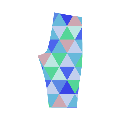 Blue Geometric Triangle Pattern Hestia Cropped Leggings (Model L03)