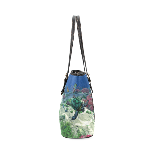 Sea Turtle Leather Tote Bag/Large (Model 1640)