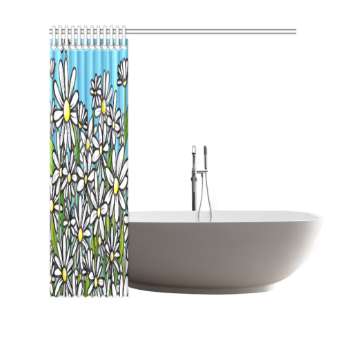 white daisy field flowers Shower Curtain 69"x70"