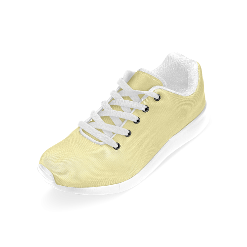 Custard Color Accent Women’s Running Shoes (Model 020)