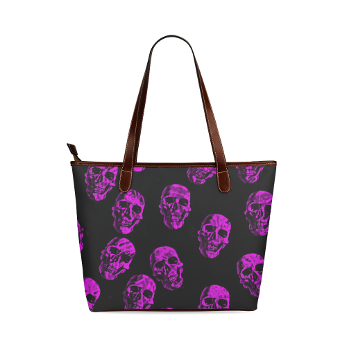 purple skulls Shoulder Tote Bag (Model 1646)