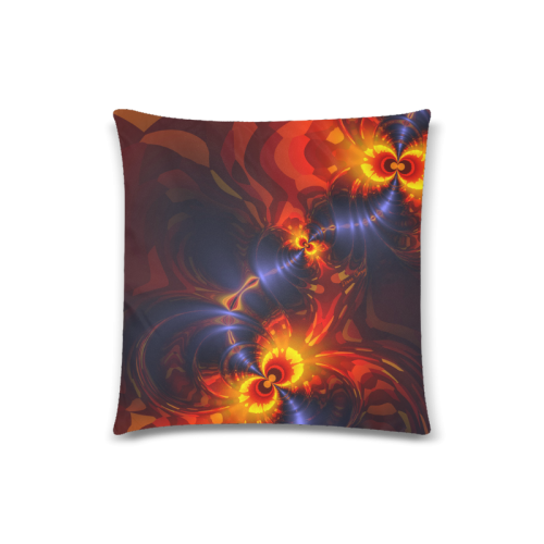 Butterfly Eyes, Abstract Violet Gold Wings Custom Zippered Pillow Case 18"x18" (one side)