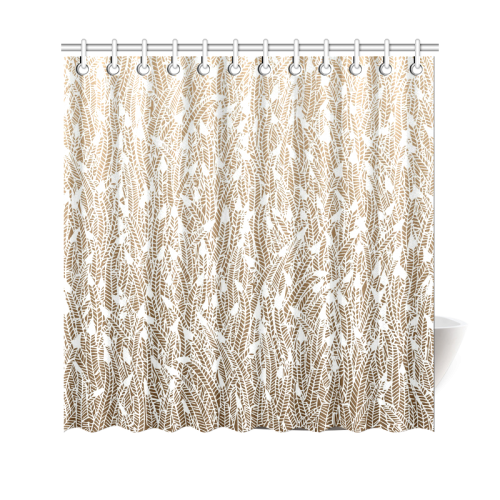 brown ombre feathers pattern white Shower Curtain 69"x70"