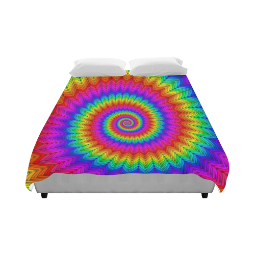 Psychedelic Rainbow Spiral Duvet Cover 86"x70" ( All-over-print)