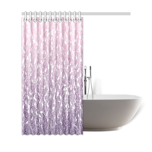 pink purple ombre feather pattern white Shower Curtain 69"x72"