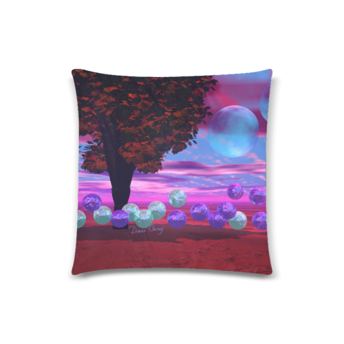 Bubble Garden, Abstract Rose  Azure Wisdom Custom Zippered Pillow Case 18"x18" (one side)