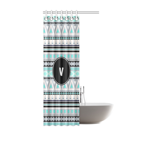 Borders Monogram V Shower Curtain 36"x72"