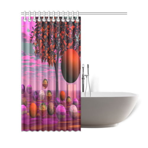 Bittersweet Opinion, Bronze Raspberry Maple Tree Shower Curtain 69"x72"