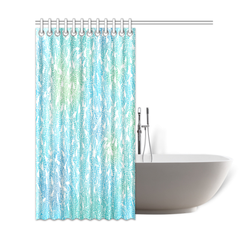 blue white feather pattern Shower Curtain 69"x72"