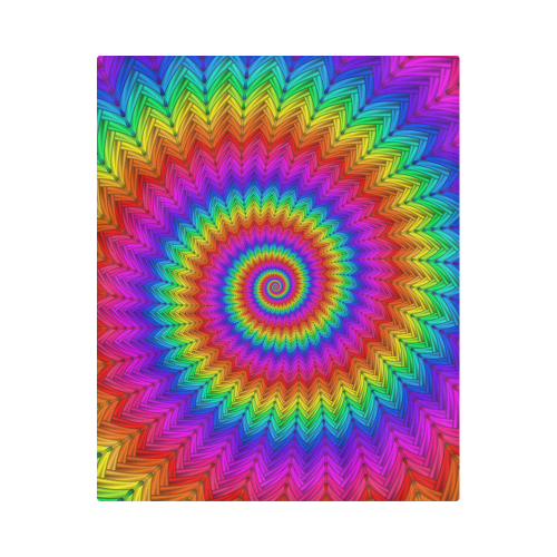 Psychedelic Rainbow Spiral Duvet Cover 86"x70" ( All-over-print)